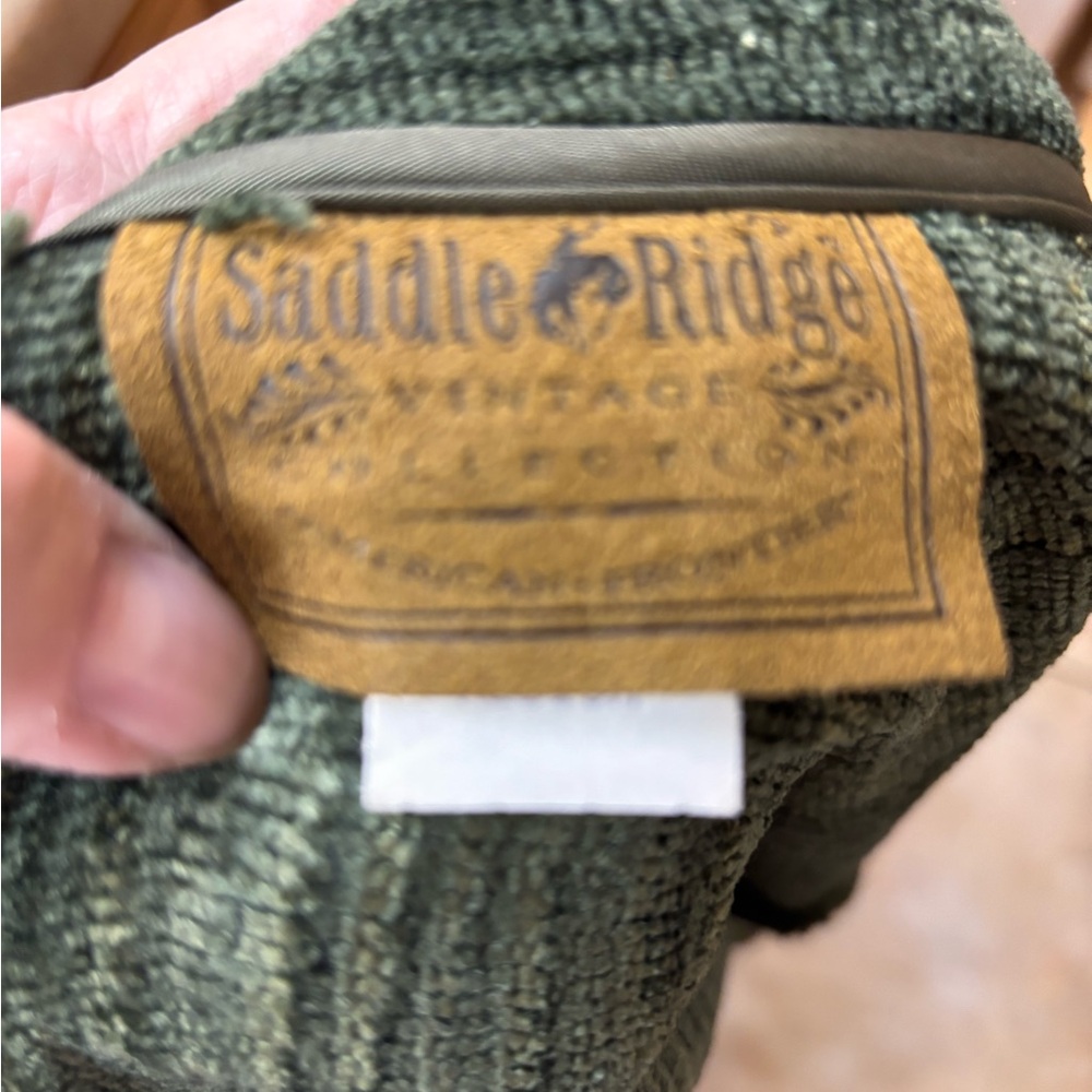 SaddleRidgeVintage Metal Buttons Olive Green Textured Jacket - Picture 4 of 5